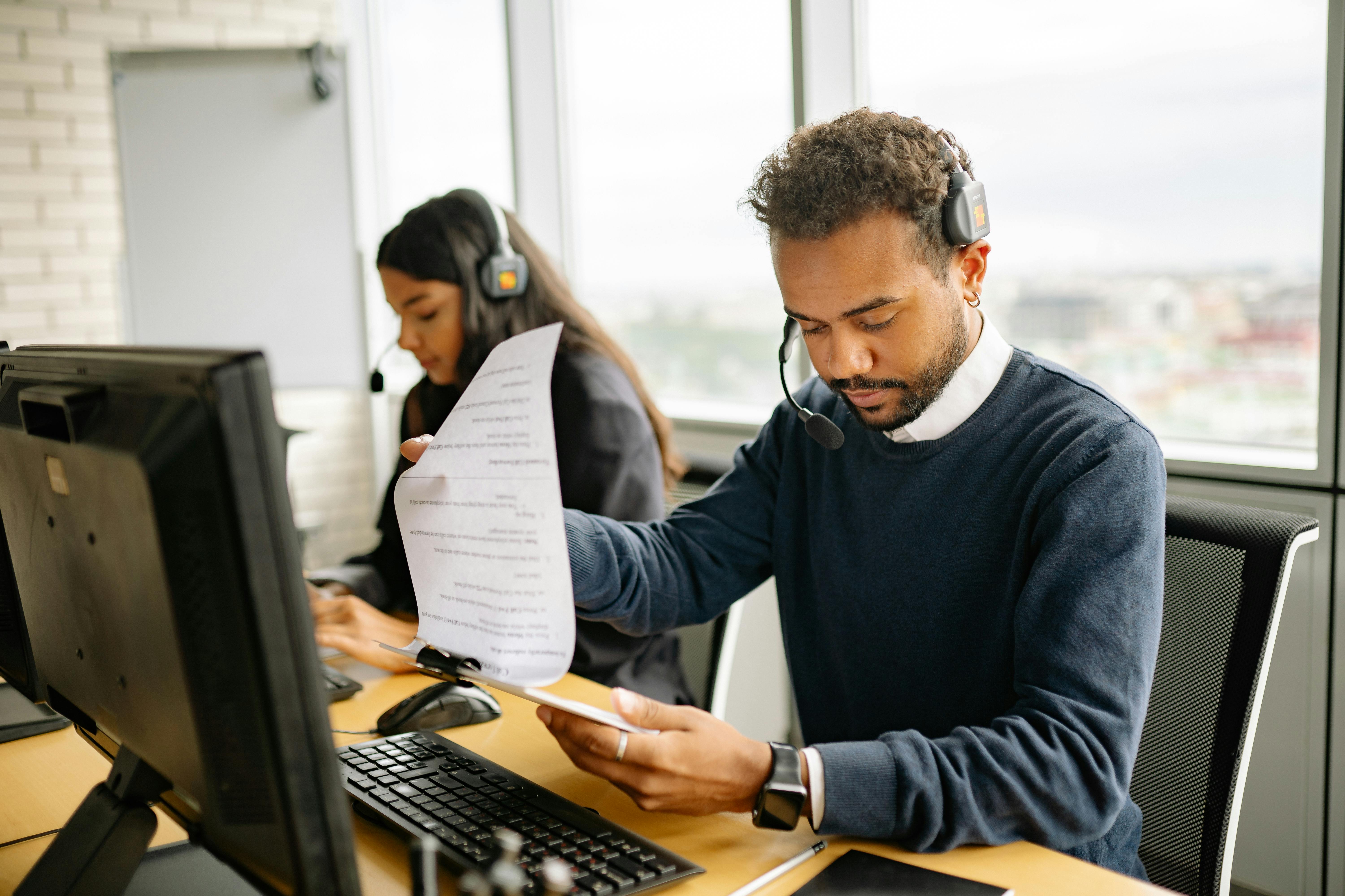 AI Survey Team conducting phone interviews
